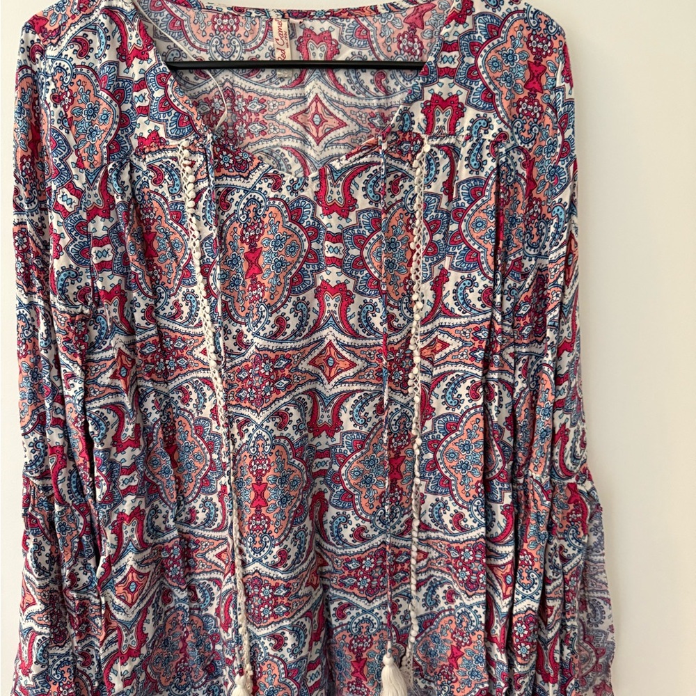Red Camel Vibrant Paisley Blouse Red Camel